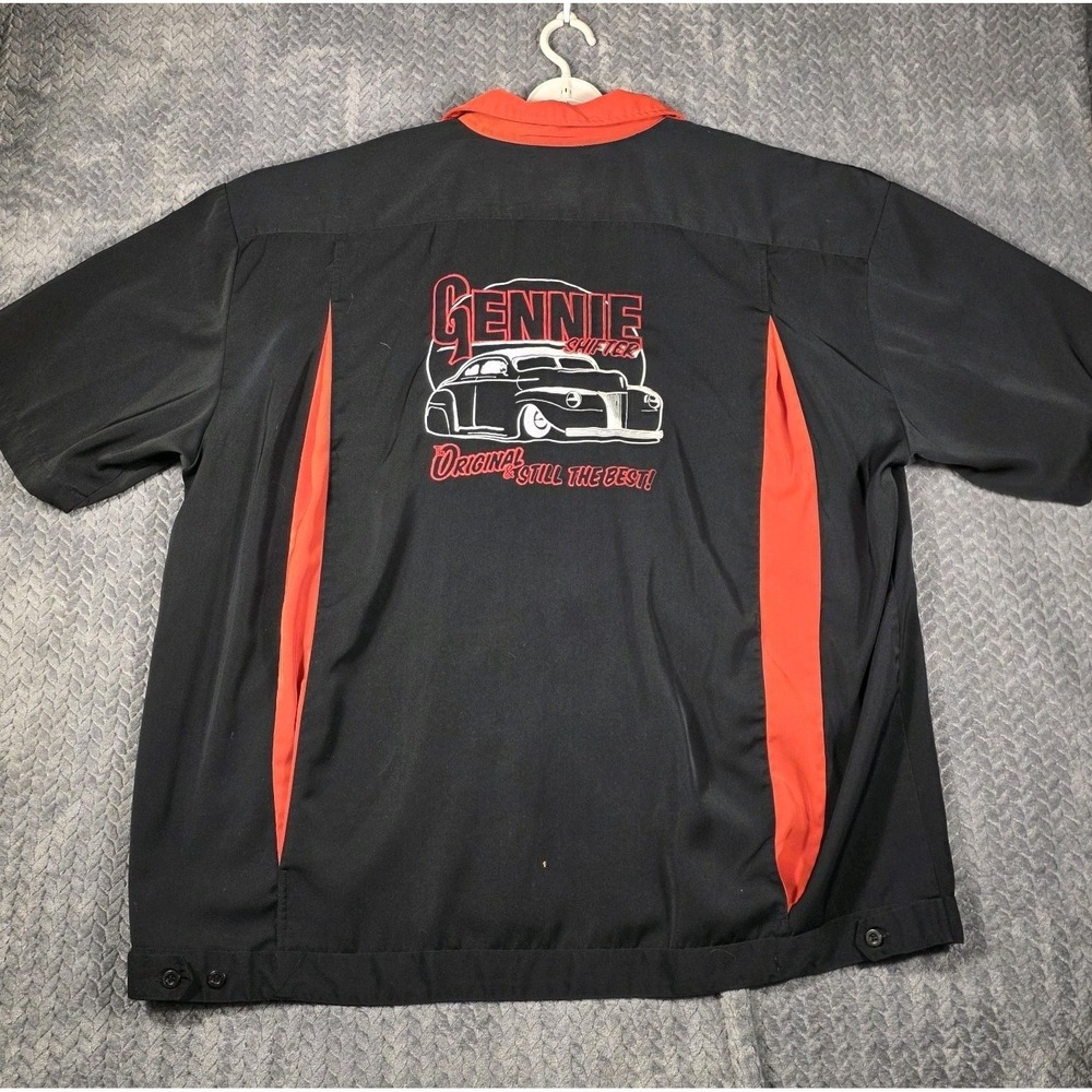 Streamline Apparel Gennie Shifter Bowling Shirt Men's 3XL Black Hot Rod Cars